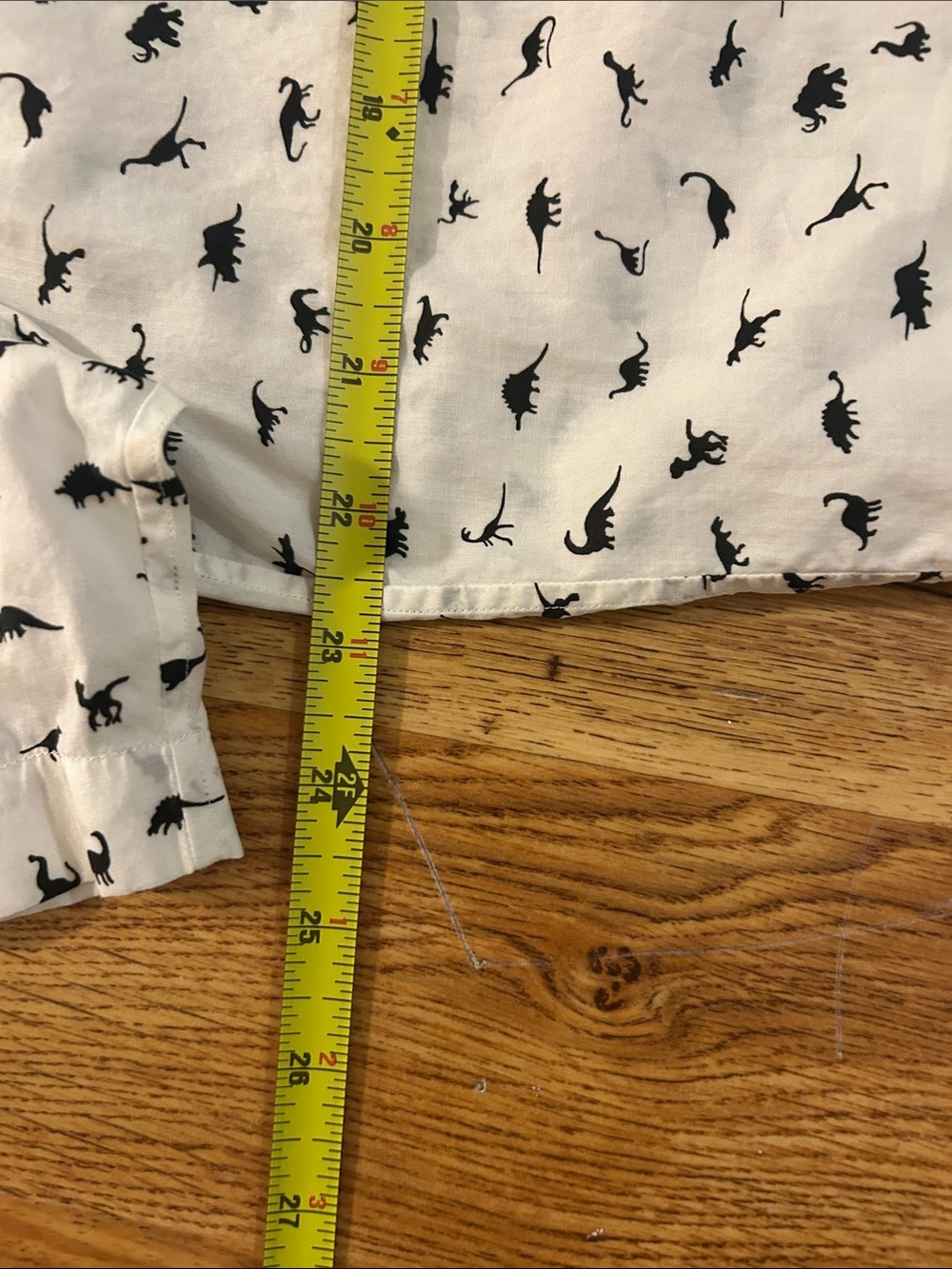 Lanvin White Short-Sleeve Button-Down Shirt with Black Dino Print Sz 16 - Picture 11 of 11